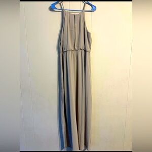 Elegant Gray Sleeveless Maxi Dress